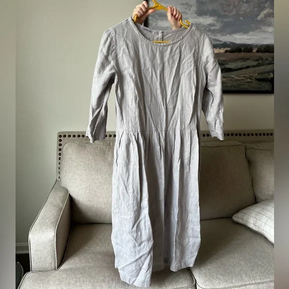 knee length dresses for ladies Women White Linen Dress Royal Toscana main image 1